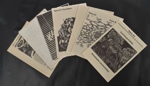 XYLON - COLLECTION OF 7 FOLIOS OF MID CENTURY WOODCUT PRINTS