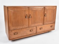 ERCOL FURNITURE - MID CENTURY ELM SIDEBOARD CREDENZA