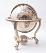20TH CENTURY SEMI PRECIOUS STONE DESKTOP GLOBE