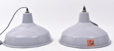BENJAMIN RLM CRYSTEEL - PAIR OF GREY ENAMEL LIGHT SHADES