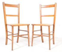 PAIR EDWARDIAN OAK ARTS & CRAFTS BEDROOM CHAIR - DINING