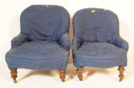 PAIR OF VICTORIAN 19TH CENTURY MAHOGANY ARMCHAIRS