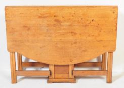 1930'S ART DECO GOLDEN OAK HARVEST DROP LEAF DINING TABLE