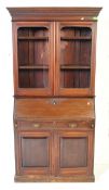 VICTORIAN STYLE MAHOGANY LIBRARY BUREAU BOOKCASE CABINET