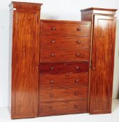 19TH CENTURY FLAME MAHOGANY SENTRY BOX WARDROBE