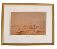 HENRY BRIGHT (1810-1873) FISHERMAN AT HASTINGS WATERCOLOUR