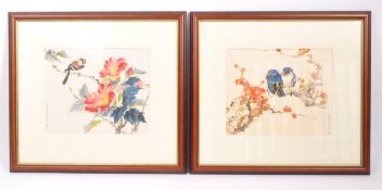 DUDLEY ELLIOTT (BRITISH 20TH CENTURY) WATERCOLOUR - GARDEN BIRDS