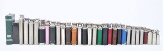 COLLECTION OF VINTAGE STAINLESS STEEL & LEATHER HIP FLASKS