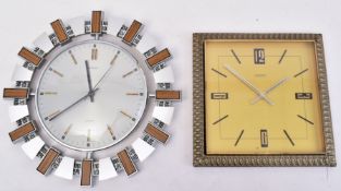 METAMEC & ACCTIM - TWO MID CENTURY RETRO WALL CLOCKS