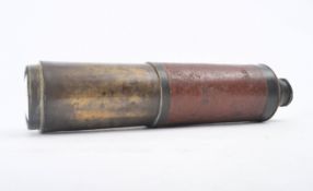 C. WEST - VICTORIAN BRASS & LEATHER EXTENDABLE TELESCOPE