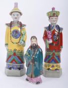 TWENTIETH CENTURY VINTAGE CHINESE FU, LU & SHOU FIGURINES