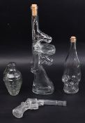 COLLECTION OF FOUR LATE 20TH CENTURY GLASS BOTTLE WEAPONS