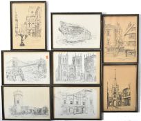 LOCAL INTEREST - GRIFFIN - SET OF FRAMED PRINTS OF BRISTOL