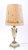 C1940S UPSALA EKEBY FLOWER SHADE ON VICTORIAN MARBLE LAMP