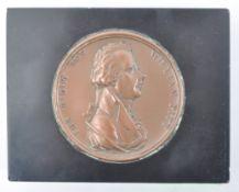 STONE PAPER WEIGHT CENTRAL COPPER PLAQUE - WILLIAM PITT