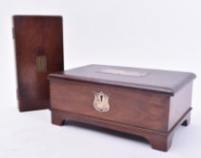 TWO EARLY 20TH EDWARDIAN CENTURY WOODEN TRINKET BOXES