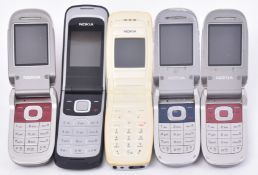 NOKIA 2760 - FIVE RETRO EARLY 2000S MOBILE FLIP TELEPHONES