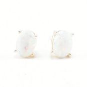 PAIR OF 925 SILVER & SYNTHETIC OPAL EARRINGS