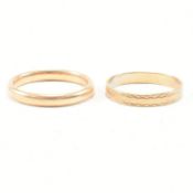 TWO HALLMARKED 9CT GOLD BAND RINGS