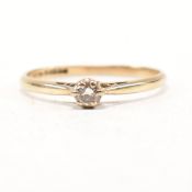 HALLMARKED 9CT GOLD & DIAMOND SOLITAIRE RING