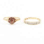 TWO HALLMARKED 9CT GOLD STONE SET RINGS