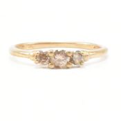 HALLMARKED 9CT GOLD & DIAMOND THREE STONE RING