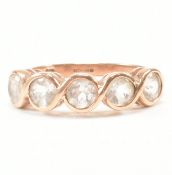 HALLMARKED 9CT ROSE GOLD & AQUAMARINE RING