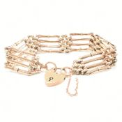 AF ANTIQUE 9CT GOLD GATE LINK BRACELET CHAIN