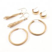 COLLECTION OF ASSORTED YELLOW METAL EARRINGS