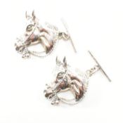 PAIR OF EQUESTRIAN INTEREST STERLING SILVER CUFFLINKS