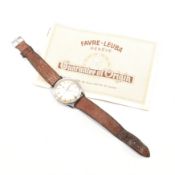 VINTAGE FAVRE-LEUBA GENEVE DATIC STAINLESS STEEL WRISTWATCH