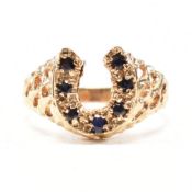 HALLMARKED 9CT GOLD & SAPPHIRE RING