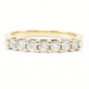 HALLMARKED 9CT GOLD & DIAMOND SEVEN STONE HALF HOOP RING