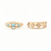 TWO HALLMARKED 9CT GOLD RINGS