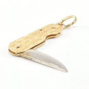 VINTAGE 18CT BICOLOUR GOLD POCKETKNIFE NECKLACE PENDANT