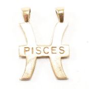 HALLMARKED 9CT GOLD PISCES ZODIAC NECKLACE PENDANT