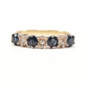 VINTAGE SAPPHIRE & DIAMOND SEVEN STONE RING