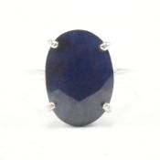 HALLMARKED 9CT WHITE GOLD & SAPPHIRE DRESS RING