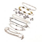 GROUP OF 925 SILVER & WHITE METAL BRACELETS