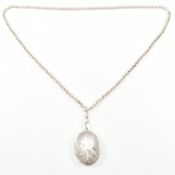 VINTAGE HALLMARKED SILVER LONG GUARD BELCHER CHAIN & LOCKET PENDANT