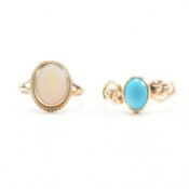 TWO HALLMARKED 9CT GOLD GEM SET RINGS