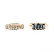 TWO HALLMARKED 9CT GOLD & DIAMOND RINGS