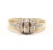 HALLMARKED 9CT GOLD & DIAMOND CLUSTER RING