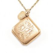 VINTAGE HALLMARKED 9CT GOLD LOCKET PENDANT ON CHAIN NECKLACE