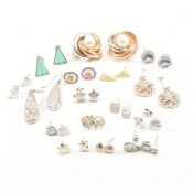 COLLECTION OF ASSORTED SILVER & WHITE METAL EARRINGS