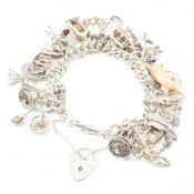 HALLMARKED CURB LINK CHAIN CHARM BRACELET