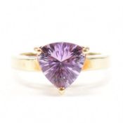 HALLMARKED 9CT GOLD & AMETHYST SOLITAIRE RING
