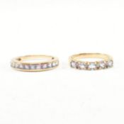 TWO HALLMARKED 9CT GOLD & GEM SET RINGS