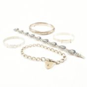 COLLECTION OF SILVER BANGLES & BRACELETS