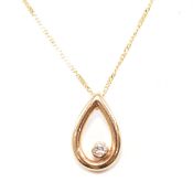 HALLMARKED 9CT GOLD & DIAMOND PENDANT ON 9CT NECKLACE CHAIN